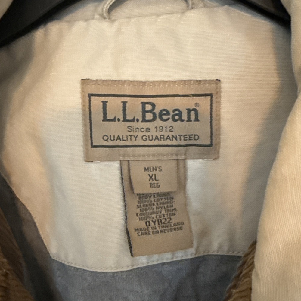 L.L.Bean Beige Khaki Vintage Jacket Men's Size X-Large 4 Pockets - Picture 2 of 8